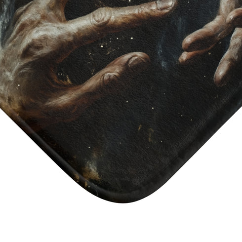 Hands Reaching Out from a Dark Void Representing Th — 61×43 Memory Foam Bath Mat — Cushioned Memory Foam & Microfibre Close-U