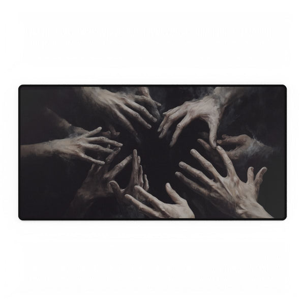 Hands Reaching Out from a Dark Void Representing Th (Edition IV) — XXL Gaming Desk Mat — Full Top-Down Artwork View