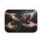 Surreal Hands Reaching Toward Light — Non-Slip Bath Mat — Top-Down Velvet Microfibre Artwork View