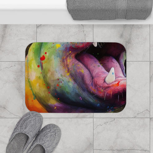 Happy Hippo — Non-Slip Bath Mat — Bathroom Floor Lifestyle View