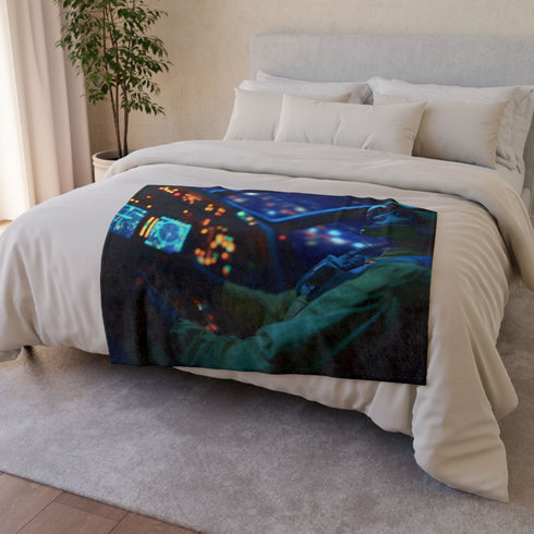 Hera Syndulla Piloting the Ghost — Plush Fleece Throw Blanket — Drape over Sofa & Bed Lifestyle View
