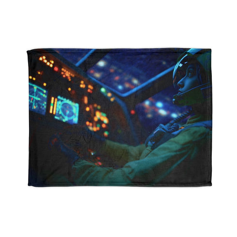 Hera Syndulla Piloting the Ghost — Plush Fleece Throw Blanket — Full Spread Plush Fleece Artwork View