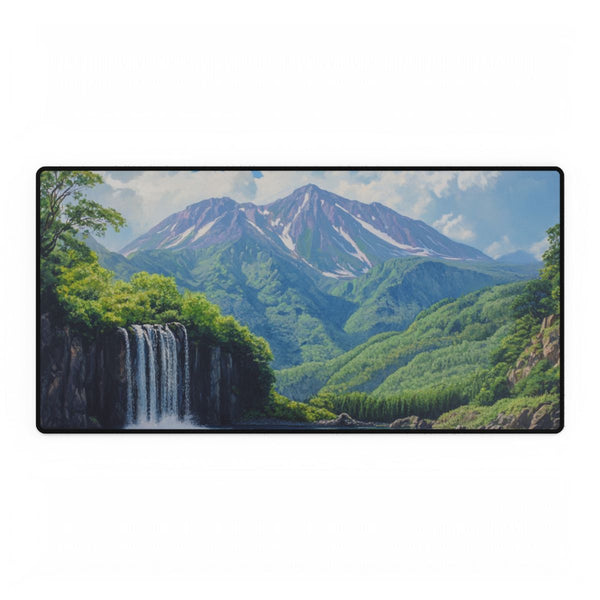 Hokkaido Japan Painting Waterfalls Big Mountains An (Edition IV) — XXL Gaming Desk Mat — Full Top-Down Artwork View
