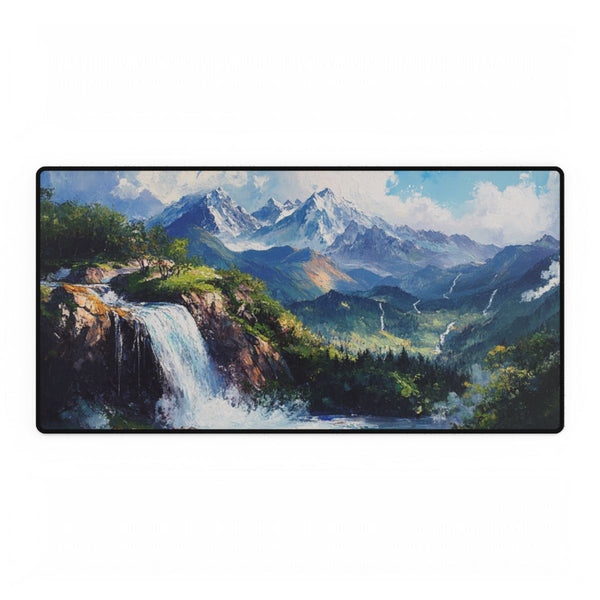 Hokkaido Japan Painting Waterfalls Big Mountains An (Edition IX) — XXL Gaming Desk Mat — Full Top-Down Artwork View