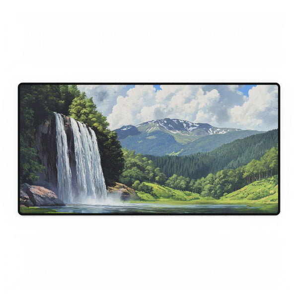 Hokkaido Japan Painting Waterfalls Big Mountains An (Edition VI) — XXL Gaming Desk Mat — Full Top-Down Artwork View