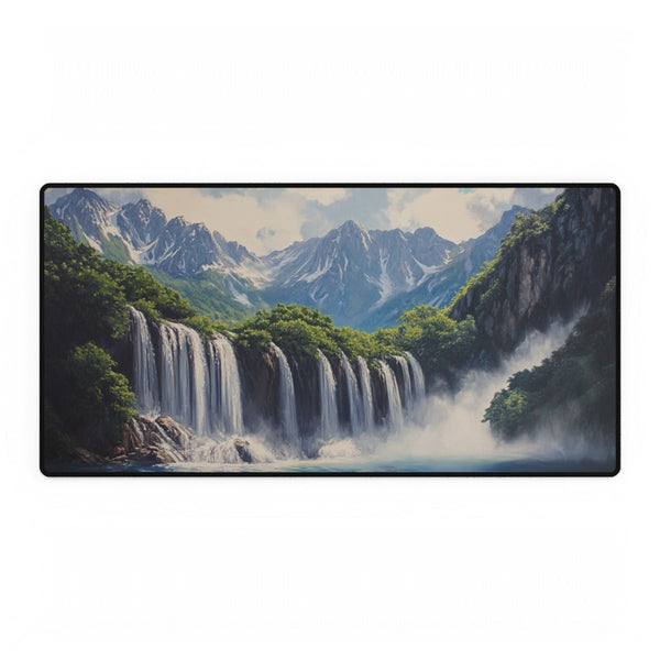 Hokkaido Japan Painting Waterfalls Big Mountains An (Edition XI) — XXL Gaming Desk Mat — Full Top-Down Artwork View