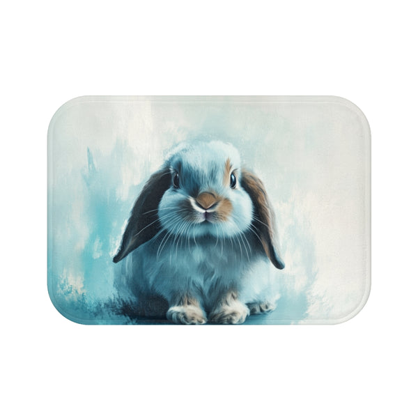 Holland Lop Rabbit Rabbit Cute Painting — Memory Foam Bath Mat — Top-Down Memory Foam Bath Mat View