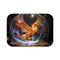 Holographic Phoenix Beneath Glass Dome — Memory Foam Bath Mat — Top-Down Memory Foam Bath Mat View