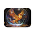 Holographic Phoenix Beneath Glass Dome — Memory Foam Bath Mat — Top-Down Memory Foam Bath Mat View