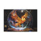 Holographic Phoenix Beneath Glass Dome — Stretched Canvas Wall Art — Front Gallery-Wrapped Canvas View