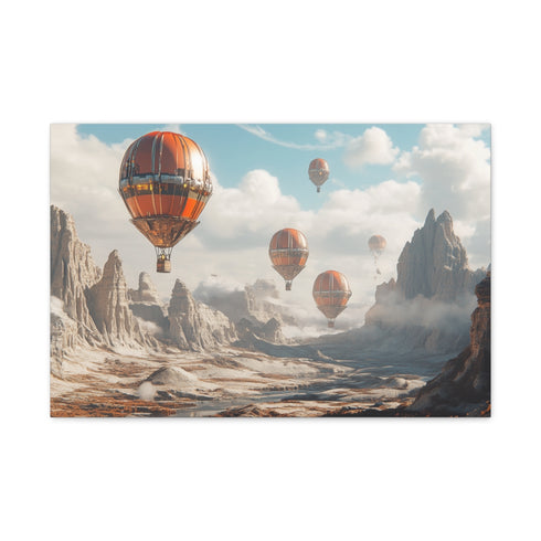 Hot Air Balloons over Alien Terrain (Edition III) — 24×16 Canvas Wall Art — Front Gallery-Wrapped Canvas View