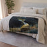 Hourglass Leaking Stardust — Plush Fleece Throw Blanket — Drape over Sofa & Bed Lifestyle View