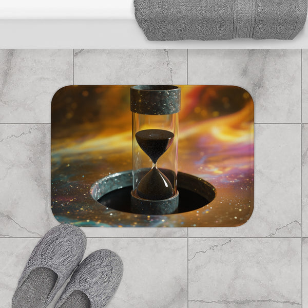 Hourglass with Black Hole in Center — Memory Foam Bath Mat — Modern Bathroom Floor Lifestyle View