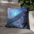 Infinity Bridge Across Nebula — Faux Suede Cushion Cover — Sofa & Living Room Lifestyle View