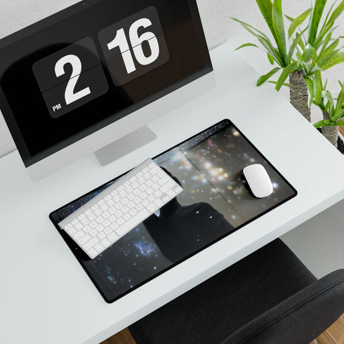 Infinity Mirror Reflecting Shooting Star — XL & XXL Desk Mat — Gaming & Workspace Desk Setup View
