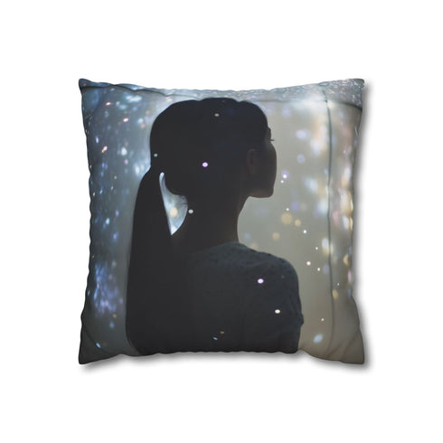 Infinity Mirror Reflecting Shooting Star — 40×40 Cushion Cover — Front 40×40 cm Square Cushion View
