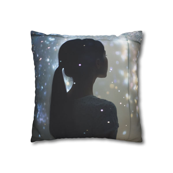 Infinity Mirror Reflecting Shooting Star Double-Sided Square Cushion Cover