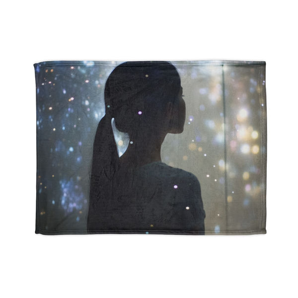 Infinity Mirror Reflecting Shooting Star Plush Fleece Throw Blanket