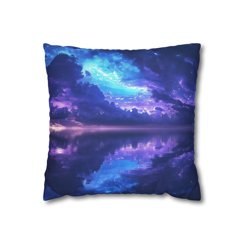 Infinity Pool with Celestial Reflection (Edition V) — 40×40 Cushion Cover — Front 40×40 cm Square Cushion View