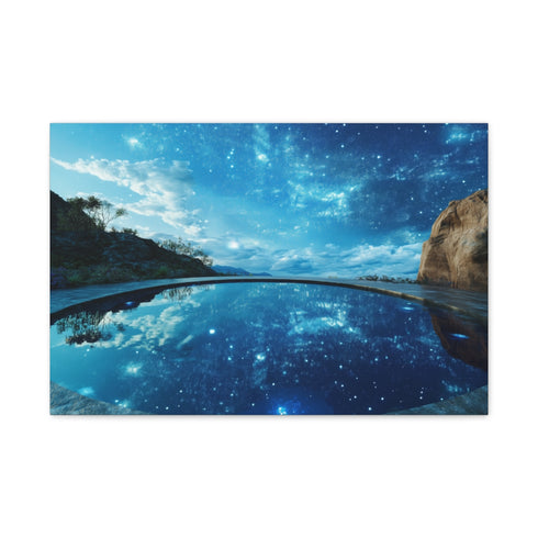 Infinity Pool with Celestial Reflection — Canvas Wall Art — Front Gallery-Wrapped Canvas View