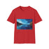 Infinity Pool with Celestial Reflection Graphic Unisex Softstyle T-Shirt - Red Variant