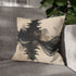 Ink Ribbon Forming Temple Skyline — 40×40 Cushion Cover — Double-Sided Back & Concealed Zip Detail