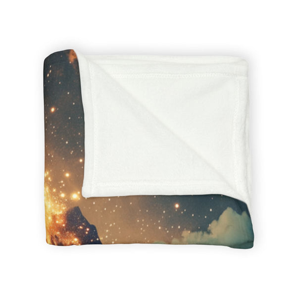 Inverted Volcano Raining Stardust Plush Fleece Throw Blanket