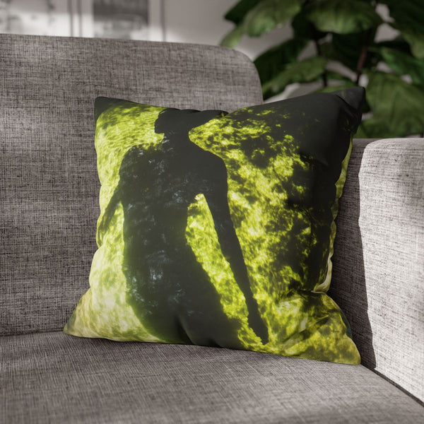 Invisible Creature Casting Glowing Shado — Double-Sided Cushion Cover — Sofa & Armchair Living Room Lifestyle View