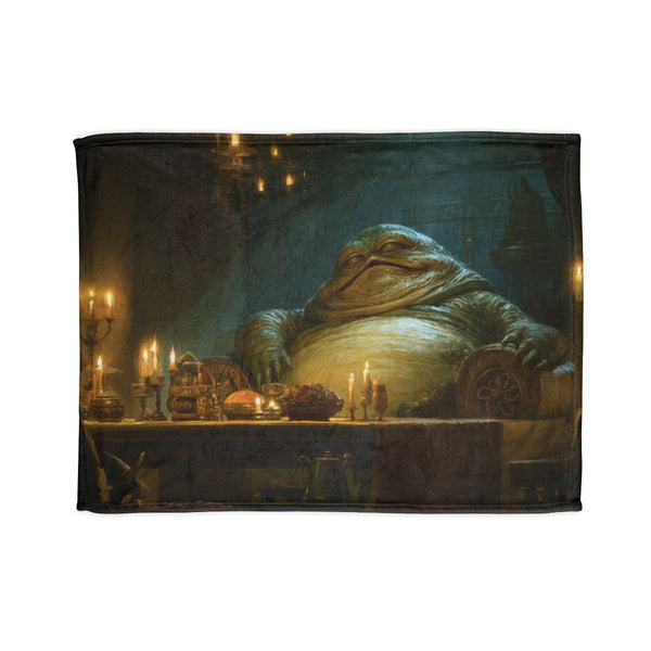 Jabba the Hutt Lounging in His Palace — Plush Fleece Throw Blanket — Full Spread Plush Fleece Artwork View