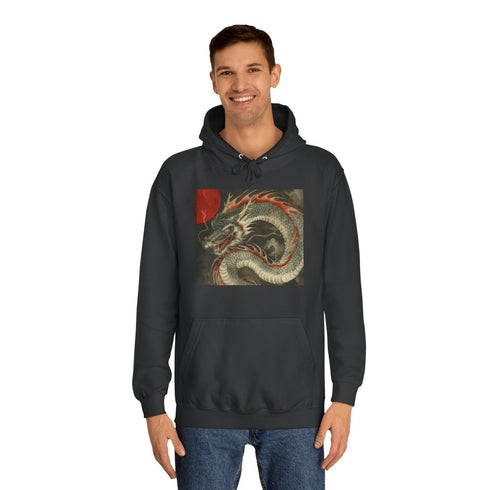 Japanese Dragon — Heavyweight Graphic Hoodie — Model Streetwear Fit View