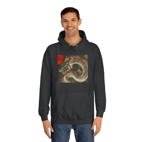Japanese Dragon — Heavyweight Graphic Hoodie — Model Streetwear Fit View