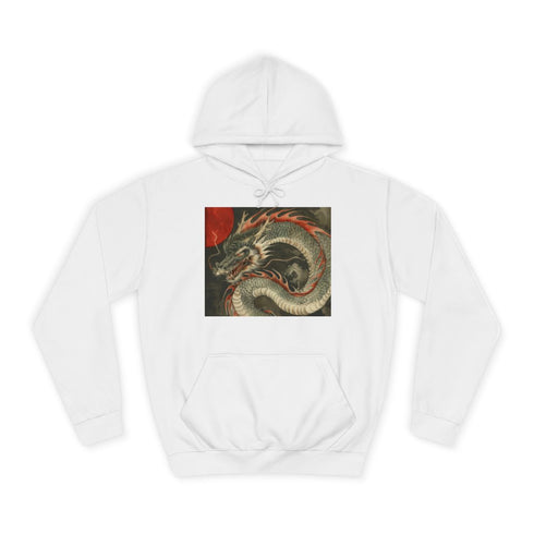 Japanese Dragon — Heavyweight Graphic Hoodie — Brushed-Fleece Hood & Pouch Pocket Detail