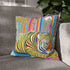 Jayesh.s Tiger and Elephant Seated in Multiple Colourfu — 40×40 Cushion Cover — Sofa & Armchair Living Room Lifestyle View