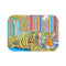 Jayesh.s Tiger and Elephant Seated in Multiple Colourfu — 61×43 Memory Foam Bath Mat — Top-Down Velvet Microfibre Artwork Vie