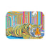 Jayesh.s Tiger and Elephant Seated in Multiple Colourfu — 61×43 Memory Foam Bath Mat — Top-Down Velvet Microfibre Artwork Vie