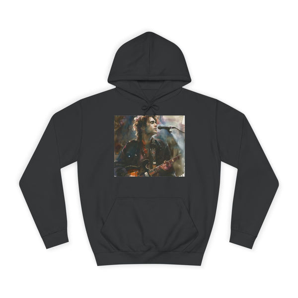 Jeff Buckley Live Guitar Concert Watercolor — Heavyweight Graphic Hoodie — Front Heavyweight Fleece Hoodie View