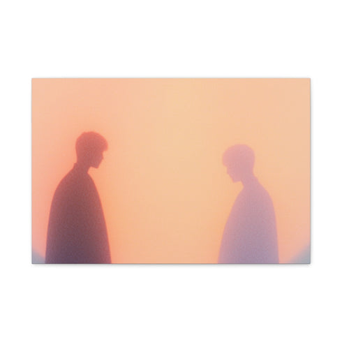 Two Explorers Standing on Giant Monolith — 24×16 Canvas Wall Art — Front Gallery-Wrapped Canvas View