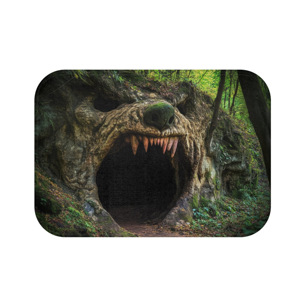 Jungle Cave Shaped Like Wolf Mouth — Memory Foam Bath Mat — Top-Down Memory Foam Bath Mat View