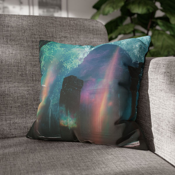 Jungle Ruins with Holographic Spirits (Edition IV) — Double-Sided Cushion Cover — Sofa & Armchair Living Room Lifestyle View