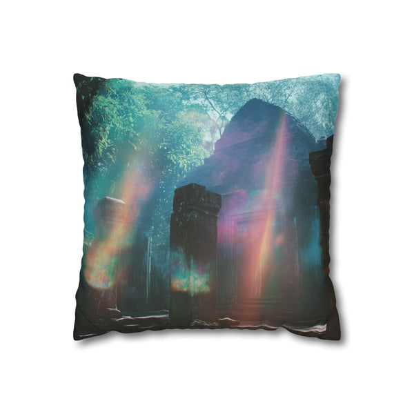 Jungle Ruins with Holographic Spirits (Edition IV) — Double-Sided Cushion Cover — Front Double-Sided Cushion View
