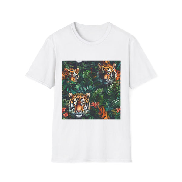Tropical Jungle Safari Seamless Pattern (Edition II) — Graphic Cotton T-Shirt — Front Graphic Print View