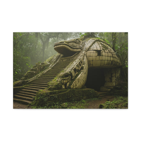 Jungle Temple Shaped Like Cobra — 24×16 Canvas Wall Art — Front Gallery-Wrapped Canvas View