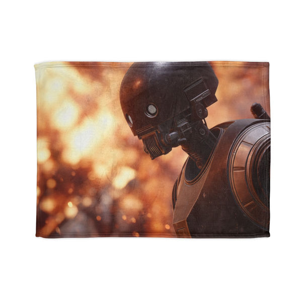 K 2so Standing Defiant in a Battlefield, (Edition III) — Plush Fleece Throw Blanket — Full Spread Plush Fleece Artwork View