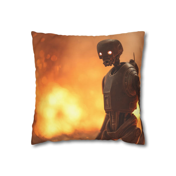 K-2SO Droid Standing on Battlefield — Double-Sided Cushion Cover — Front Double-Sided Cushion View