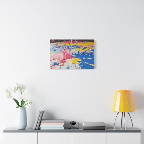 Kaleidoscope Explosion of Paint (Edition III) — 24×16 Canvas Wall Art — Living Room Wall Lifestyle View