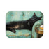 Keiska Black Cat Sleeping Stretched Out Luxury Memory Foam Bath Mat - Top View