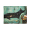 Keiska Black Cat Sleeping Stretched Out on a Teal Vinta — 50×60 Plush Throw Blanket — Full Spread Plush Fleece Artwork View