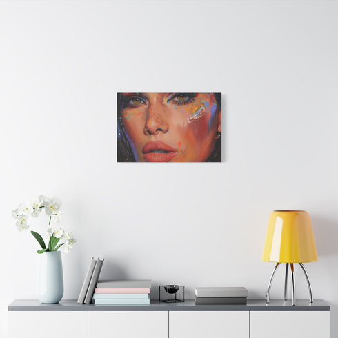 Kendal Jenner Painting — Stretched Canvas Wall Art — Living Room Wall Lifestyle View