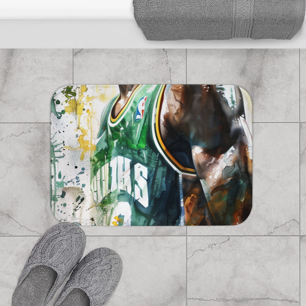 Kevin Garnett — Memory Foam Bath Mat — Modern Bathroom Floor Lifestyle View