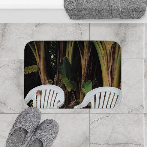 Kevnef Photo of Two White Plastic Luxury Memory Foam Bath Mat - Bathroom Lifestyle View
